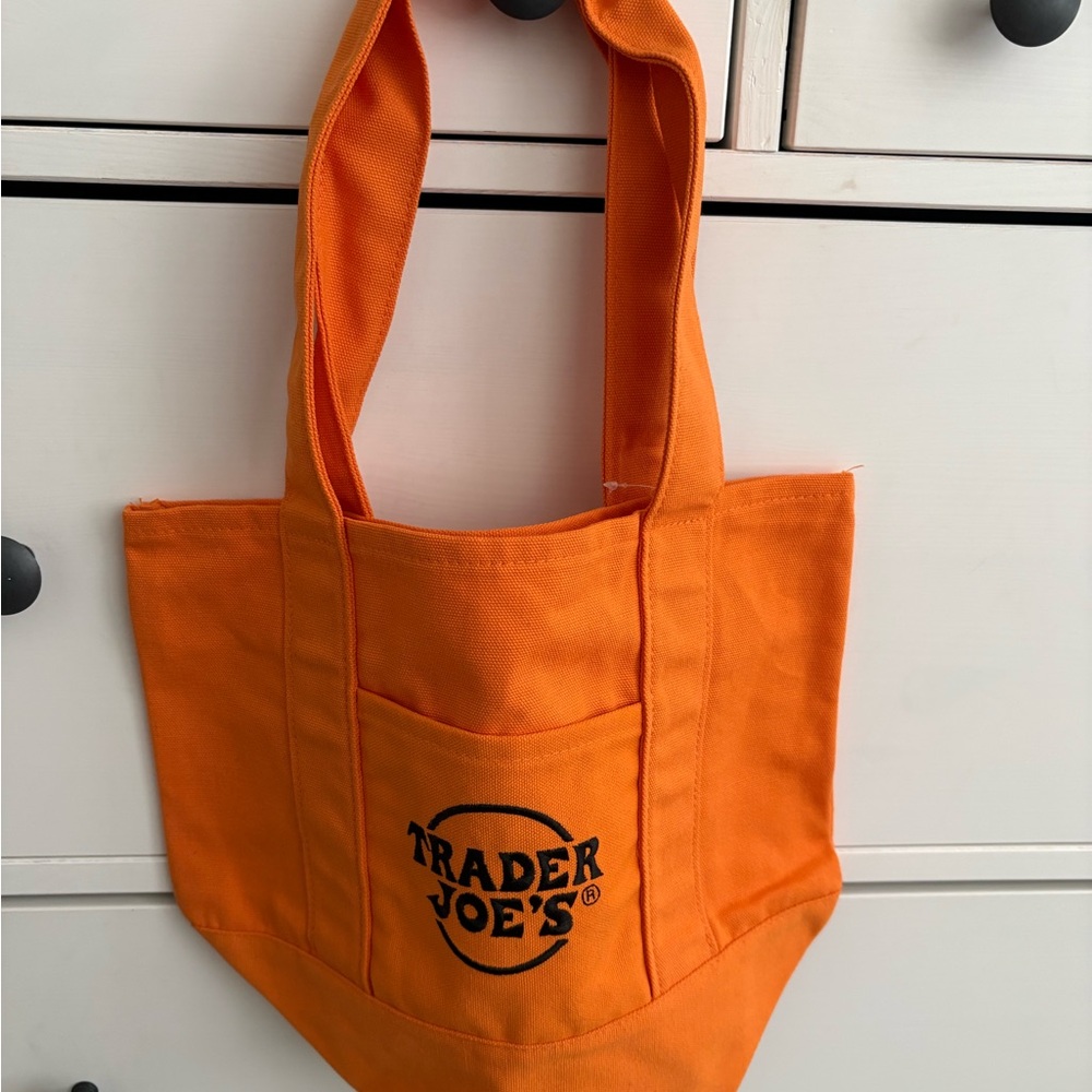 Trader Joe's Orange Canvas Trick or Treat Tote Bag